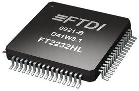 Фото 1/2 FT2232HL-TRAY, USB Interface IC USB HS to Dual UART/ FIFO/SPI/JTAG/I2C