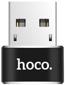 Фото 1/4 Адаптер HOCO UA6 USB на Type-C (черный)