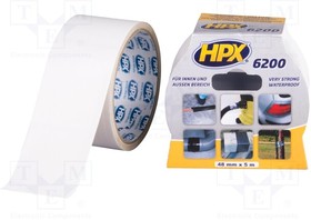 HPX-B6200-4805WH, Лента ремонтная, W 48мм, L 5м, D 0,3мм, белый, натуральный каучук