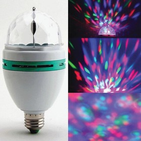 Фото 1/5 Светодиодная проекционная DISCO лампа ERGOLUX LED-A75DIS-3W-E27, вращение на 360 градусов, RGB, 14541