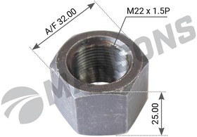 Фото 1/2 WN311, WN311MNS_гайка колесная! M22x1.5 H=25 SW32\ SAF