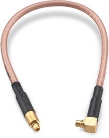 Coaxial cable, MMCX plug (angled) to MMCX plug (straight), 50 Ω, RG-316/U, grommet black, 152.4 mm, 65560660515305