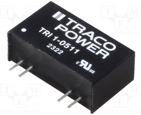 Фото 1/3 TRI 1-0511, Converter: DC/DC; 1W; Uin: 4.5?5.5V; Uout: 5VDC; Iout: 200mA; SIP8