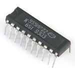 К555ИР22 (90-97г), 8-ми разрядный буферный регистр с потенциальным управлением (SN74LS373N)