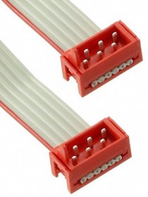 Фото 1/2 2205061-1, Micro-MaTch Series Flat Ribbon Cable, 6-Way, 1.27mm Pitch, 75.5mm Length, Micro-MaTch IDC to