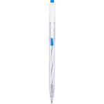 Ручка шариков. автоматическая Deli Arrow EQ24-BL прозрачный/белый d=0.7мм син. черн.