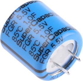 Фото 1/4 FGR0H105ZF, 1F Supercapacitor -20 → +80% Tolerance, Supercap FG 5.5V dc, Through Hole