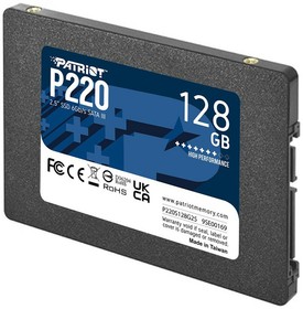 Фото 1/5 Накопитель SSD Patriot P220 128GB, SATA 2.5", P220S128G25, 550/480, RET