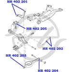 HR402202, Сайлентблок поперечного рычага задней подвески