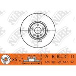 NiBK Диск тормозной (продажа кратно 2шт/цена за 1шт) RN1505