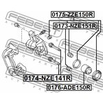 0173NZE151R, Пыльник направляющей втулки суппорта TOYOTA COROLLA ADE150/NDE150/ ...