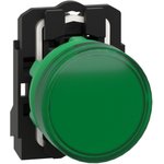 XB5AVM3, Light Indicator Green, Complete, Plastic, ø22mm, 230 ... 240V, IP69(K)
