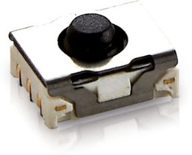 Short-stroke pushbutton, Form A (N/O), 100 mA/35 V, unlit , actuator (black, L 1.4 mm), 3 N, SMD