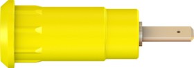 Фото 1/3 2 mm socket, flat plug connection, mounting Ø 8.3 mm, CAT III, yellow, 65.9099-24