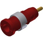 2 mm socket, solder connection, mounting Ø 8 mm, CAT III, red, 975459701