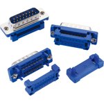618009226221, D-Sub Connector with UNC 4-40 Nut, Plug, DE-9, IDC, Blue