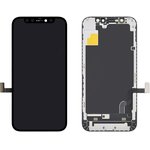 Дисплей (экран) в сборе с тачскрином для iPhone 12 mini с рамкой черный (Premium SC LCD)