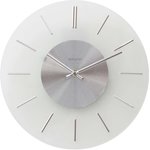 GL200922 Wall clock, round, body color white, glass, ø32.7cm, power supply 1 battery