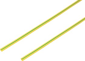 Фото 1/2 20-1507, Трубка термоусаживаемая ТУТ нг 1,5/0,75мм, желто-зеленая, упаковка 50 шт. по 1м