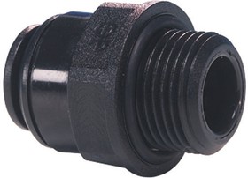 PM010401E, PM Series Straight Threaded Adaptor, R 1/8 Male to Push In 4 mm, Threaded-to-Tube Connection Style