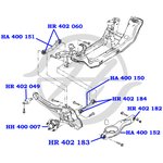 HR402184, Сайлентблок нижнего переднего поперечного рычага задней подвески