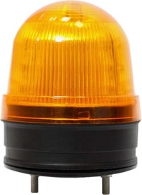 Светосигнальный маячок, d=70мм, L=85мм, светодиод, вращение, зуммер, цвет: желтый, 220VAC, IP54, кабель 0.5м SL70B-220-Y