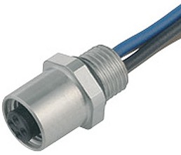 09 3112 01 04, Circular Connector, M5, Socket, Straight, Poles - 4, Assembled with Wires, Panel Mount