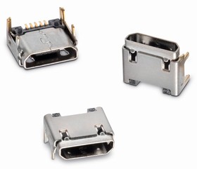 629105150521, Straight, SMT, Socket Type B 2.0 USB Connector