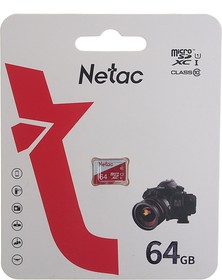 Фото 1/2 NT02P500ECO-064G-S, Карта памяти 64GB MicroSD class 10 NETAC
