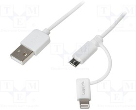 Фото 1/2 CU0118, Кабель вилка USB A,вилка micro USB B,вилка Apple Lightning