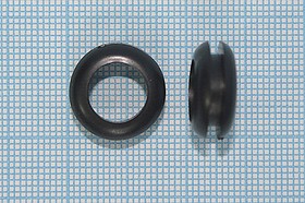 Фото 1/2 Втулка проходная резиновая под кабель диаметром до 10мм, черная; №15042B втулка проход\d10,0x 7xd16\d11,5x2\резин\чер\