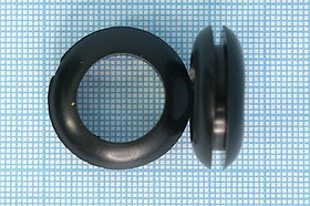 Фото 1/4 Втулка проходная резиновая под кабель диаметром до 16мм, черная, PR-PVC-B-16; Q-15051B втулка проход\d16,0x 8,5xd25\d20x2\резин\чер\
