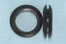 Фото 1/4 Втулка проходная резиновая под кабель диаметром до 30мм, черная, RP-PVC-B-30; Q-15036B втулка проход\d30,0x12xd45\ d34x3,5\резин\чер\