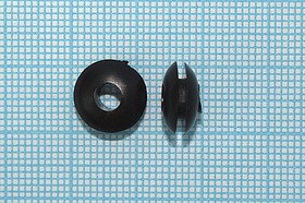 Фото 1/2 Втулка проходная резиновая под кабель диаметром до 4мм, черная, PR-PVC-B-4 Black; Q-15341B втулка проход\d 4,0x 5,5xd10,5\d 6x1,5\резин\чер\