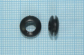 Фото 1/3 Втулка проходная резиновая под кабель диаметром до 6мм, черная, PR-PVC-B-6 Black; Q-15035B втулка проход\d 6,0x 5xd11\d7,5x1,3\резин\чер\