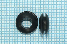 Фото 1/3 Втулка проходная резиновая под кабель диаметром до 7мм, черная, PR-PVC-B-7 Black; Q-15038B втулка проход\d 7,0x 5,5xd13\d 9x1,8\резин\чер\