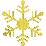 502-386, Елочная фигура Снежинка классическая, 66 см, цвет золотой