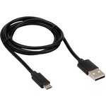 18-4241, Кабель USB-A - micro USB, 2А, 1м, в черной металлической оплетке