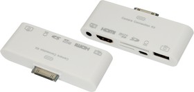 Фото 1/6 40-0103, AV адаптер 6 в 1 для iPhone 4/4S на HDMI, USB, microSD, SD, 3.5 мм, microUSB