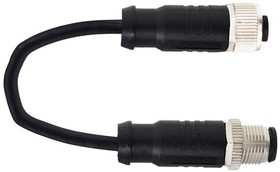 M12A08ML-12AFL-SDA05, Sensor Cables / Actuator Cables M Series, M12, A Code, Metal, 2A, 08 pins, Male Connector, Male Contact, Straight-to-S