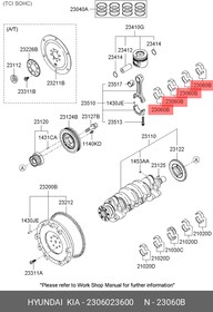 2306023600, Подшипник коленвала COUPE (RD) (96-02)/LANTRA (96-00)