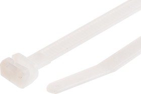0 320 55, Cable Tie, 180mm x 4.6 mm, Clear Nylon, Pk-100
