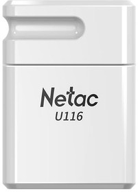 Фото 1/10 Флеш Диск Netac U116 64Gb  NT03U116N-064G-20WH , USB2.0, миниатюрная пластиковая белая