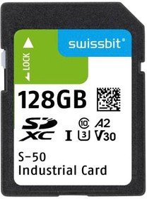 SFSD128GL2AM1TO- I-7G-2A1-STD, Flash Memory Card, 3D TLC, SDXC Card, UHS-1, Class 10, 128 GB, S-52 Series
