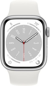 Фото 1/3 Умные часы Apple Watch Series 8 41mm Silver Aluminum Case with White Sport Band M/L (MP6M3LL/A)
