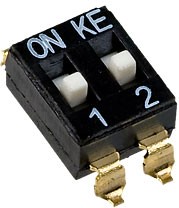 DMHA-02G-G, DIP переключатель 2 поз. SMD 2.54мм (аналог SWD4-2)