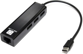 Фото 1/6 5bites Кабель-адаптер UA3C-45-09BK USB3.1 / 3*USB2.0 сетевая карта / RJ45 100MB / BLACK