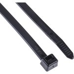 111-12230 T120I-PA66W-BK, Cable Tie, 300mm x 7.6 mm, Black Polyamide 6.6 (PA66) ...
