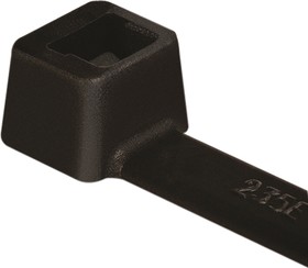 111-01950 T18R-PA66HS-BK, Cable Tie, Heat Resistant, 100mm x 2.5 mm, Black Polyamide 6.6 (PA66), Pk-100