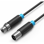 Кабель Vention XLR(m)/XLR(f) - 1.5 м (BBFBG), Кабель Vention аудио XLR M/XLR F - 1.5м